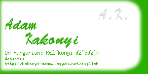 adam kakonyi business card